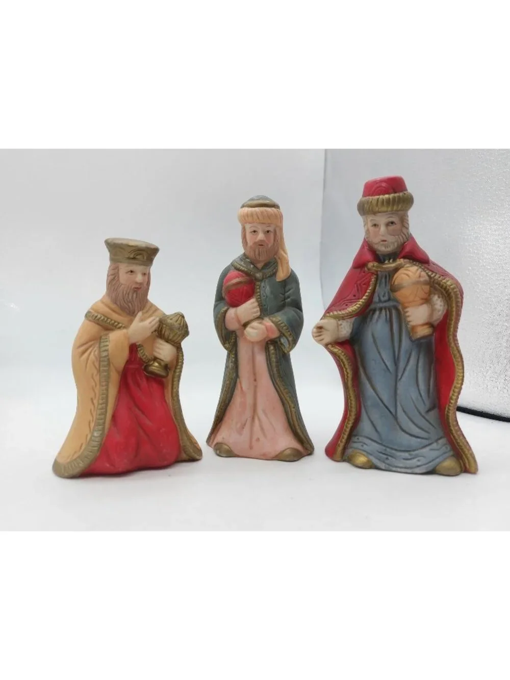 Nativity Figures Three Wise Men Magi Set of 3 Ceramic